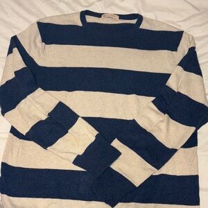 J. Crew Crewneck Sweater - Navy and Cream Stripes